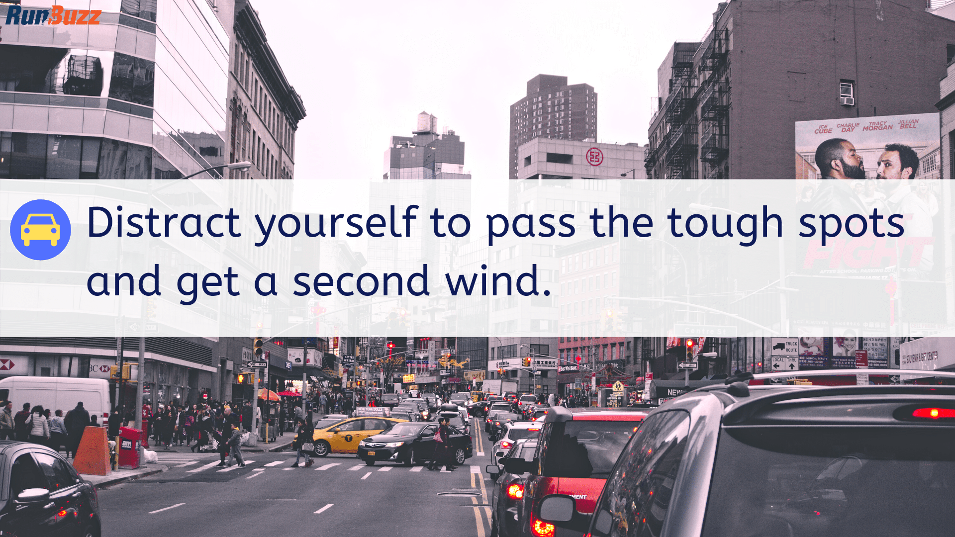 Distract yourself to pass tough spots in a race