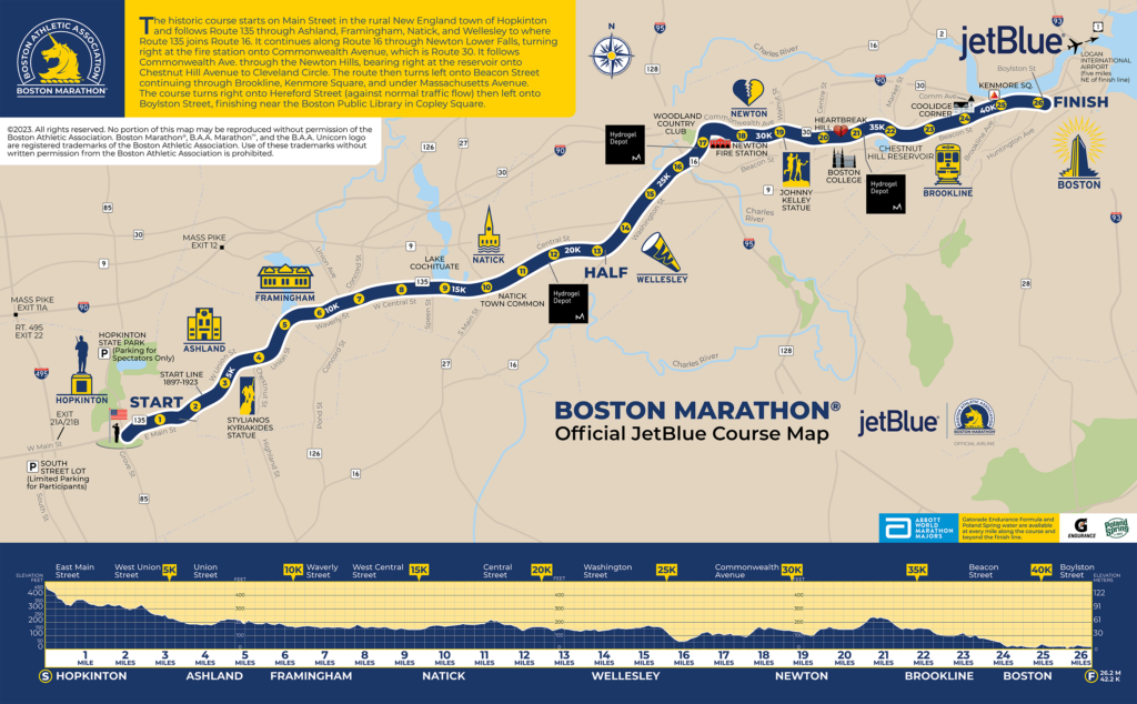 Boston Marathon Course Map