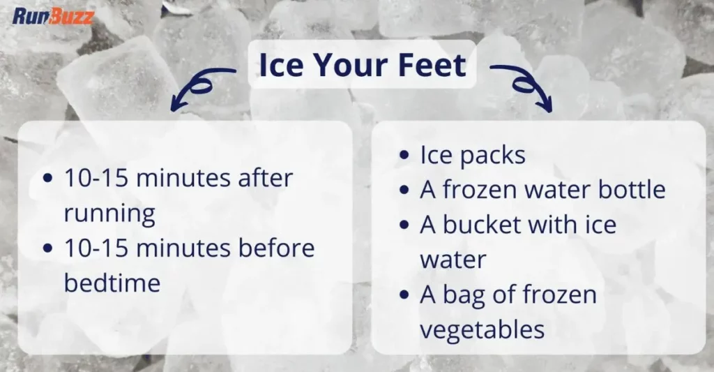 Icing feet to reduce plantar fasciitis inflammation